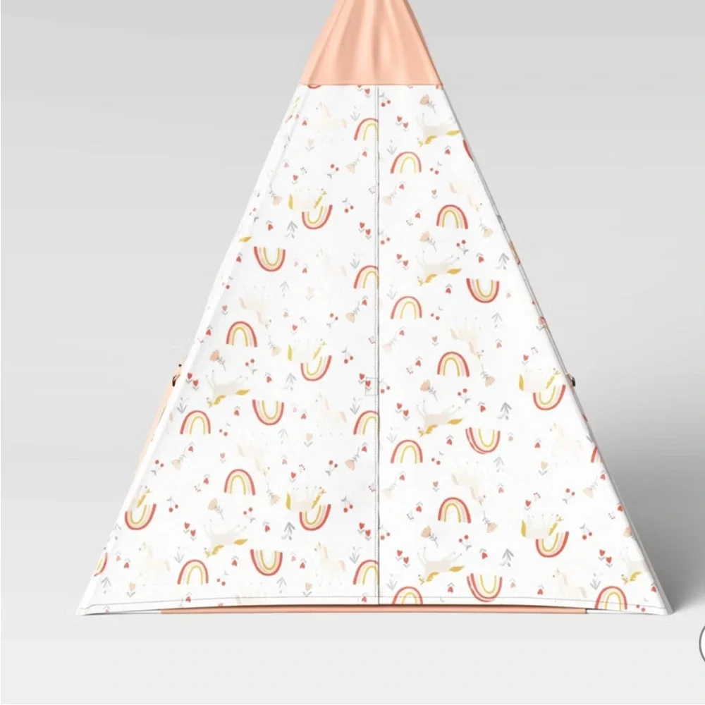 Kids Pillowfort Play Tent with Rainbow and Unicorn Design - Picture 3 of 14